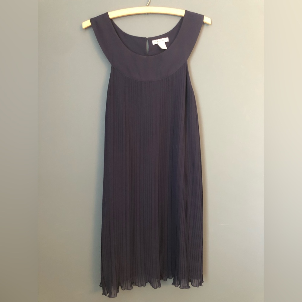 Forever Pleated Navy Halter Dress.